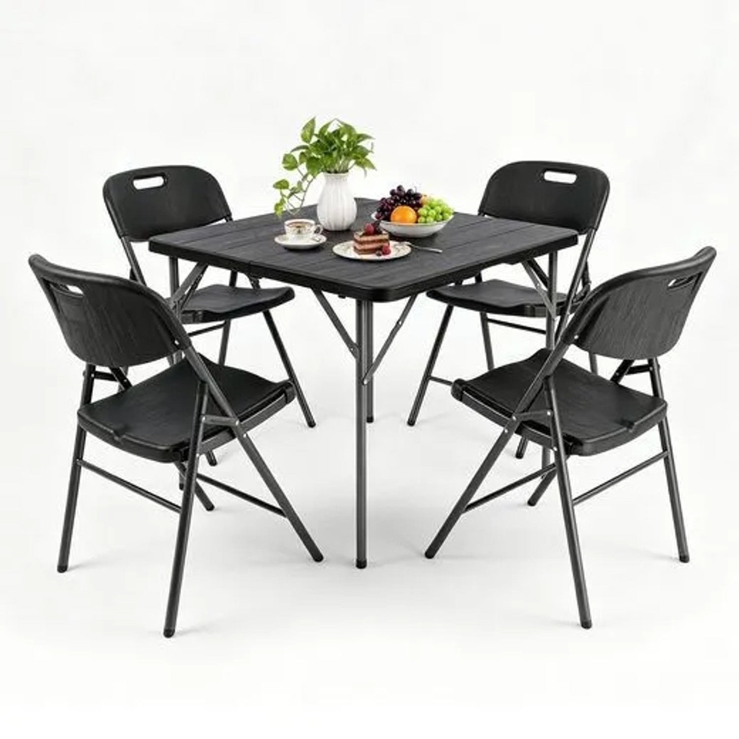 Sekey Gartengarnitur Set Klappbar Garten Essgruppe Balkonset für 4 Personen