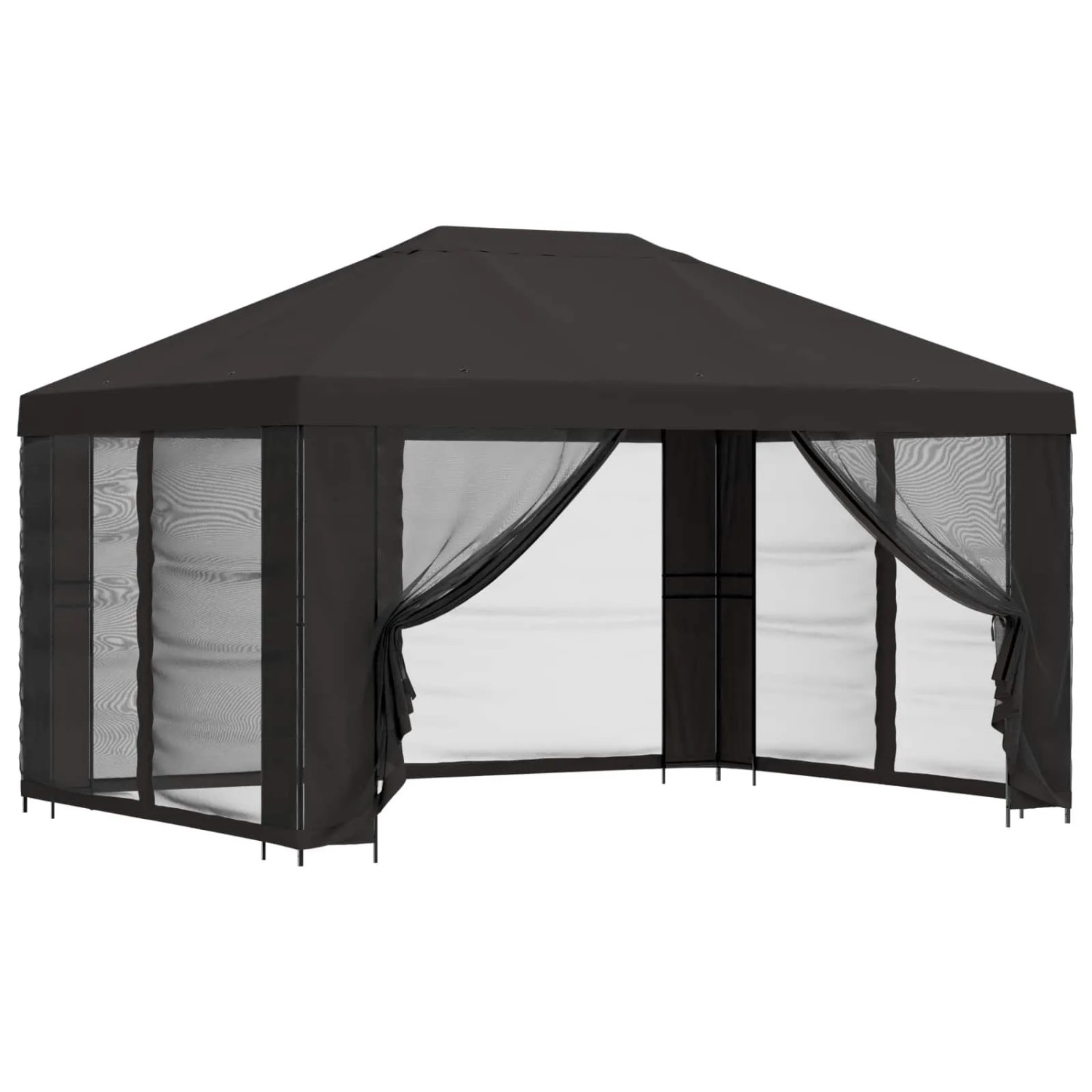 vidaXL Garten Pavillon mit Seitenwänden 4 x 3 m Anthrazit 900387