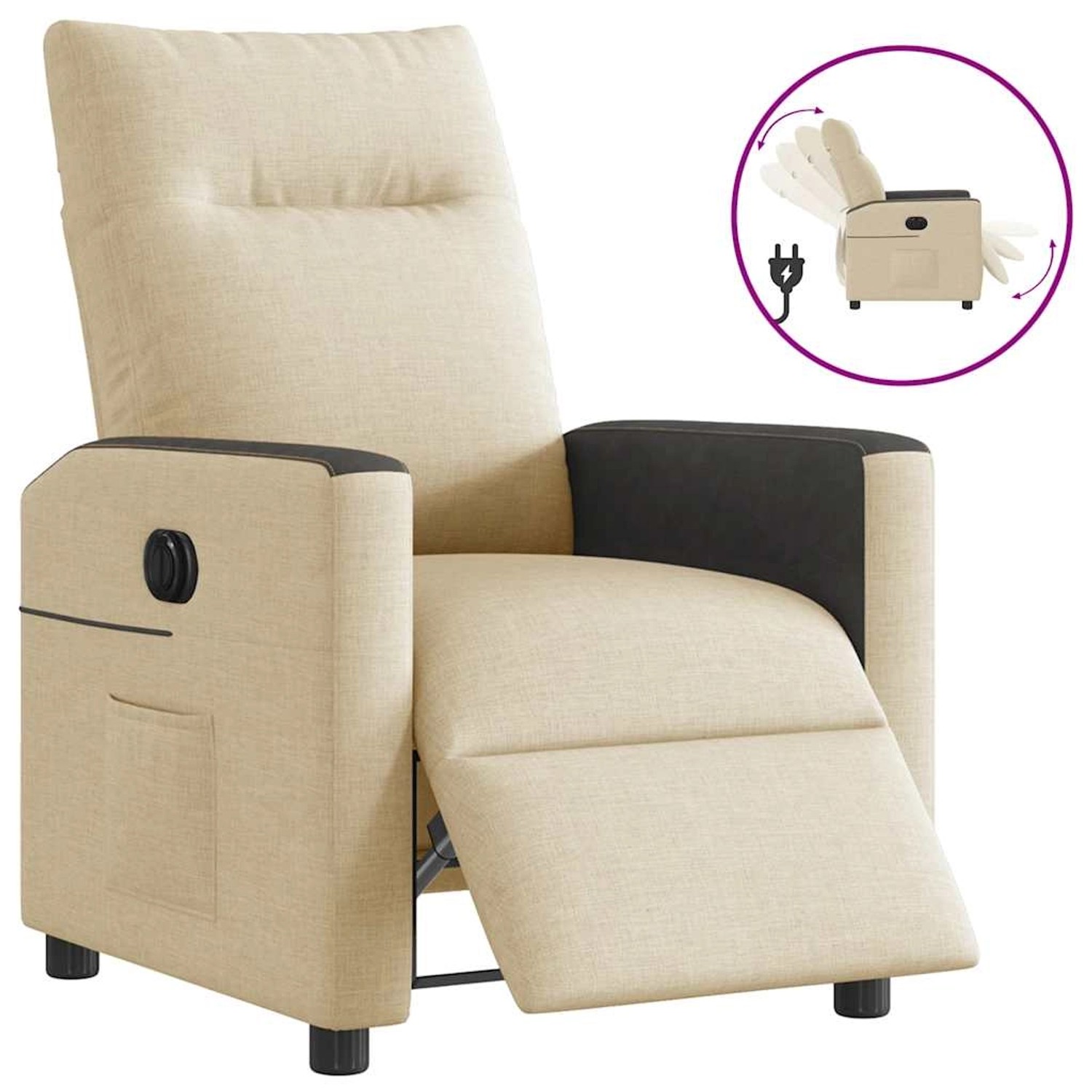 vidaXL Relaxsessel Elektrisch Creme Stoff 3324042 günstig online kaufen