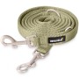 Verstellbare Rudelkönig Hundeleine Frida, grüne Nylon-Führleine mit Karabiner, 230 cm lang.