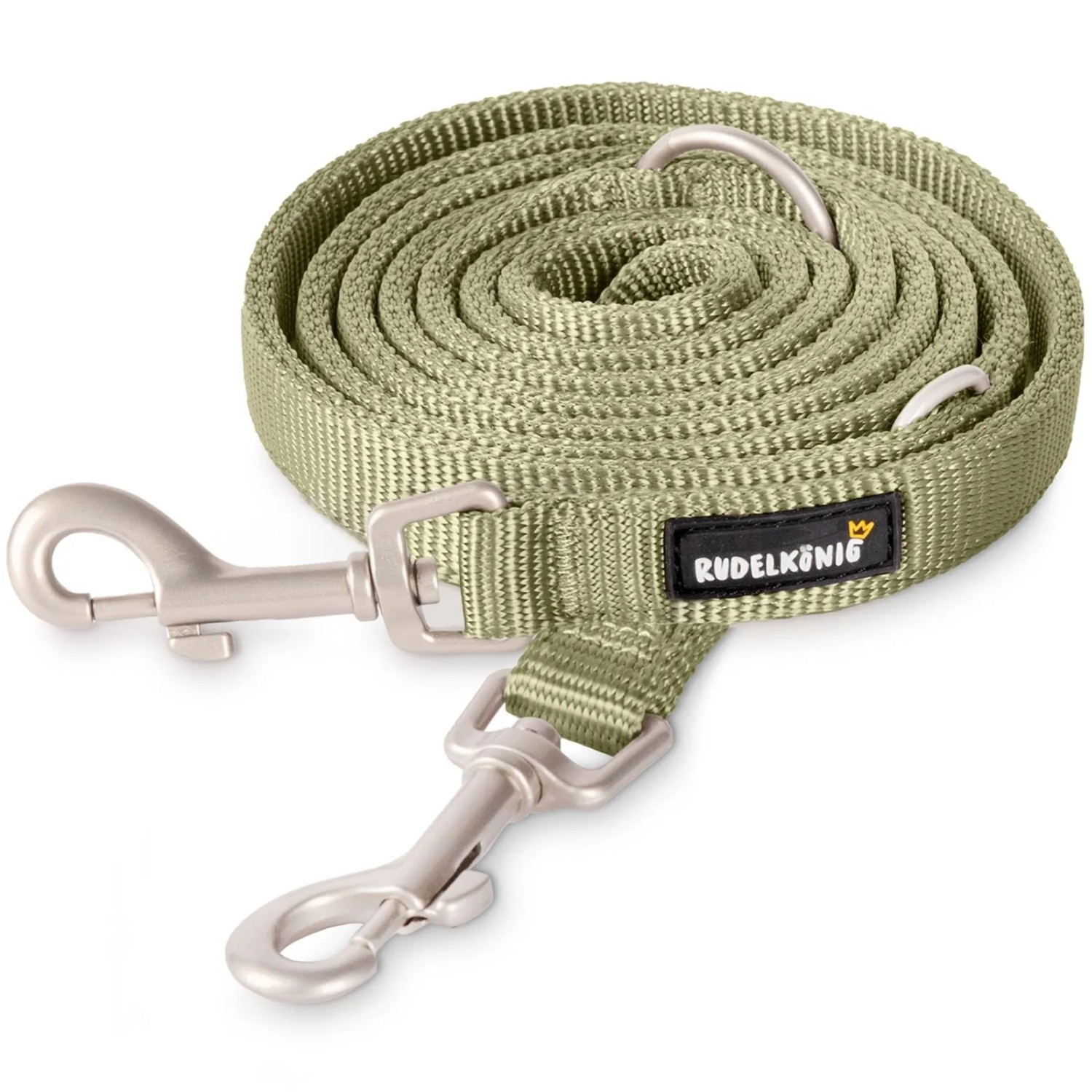 Rudelkönig Hundeleine Frida Führleine Verstellbar 230 cm Nylon Grün