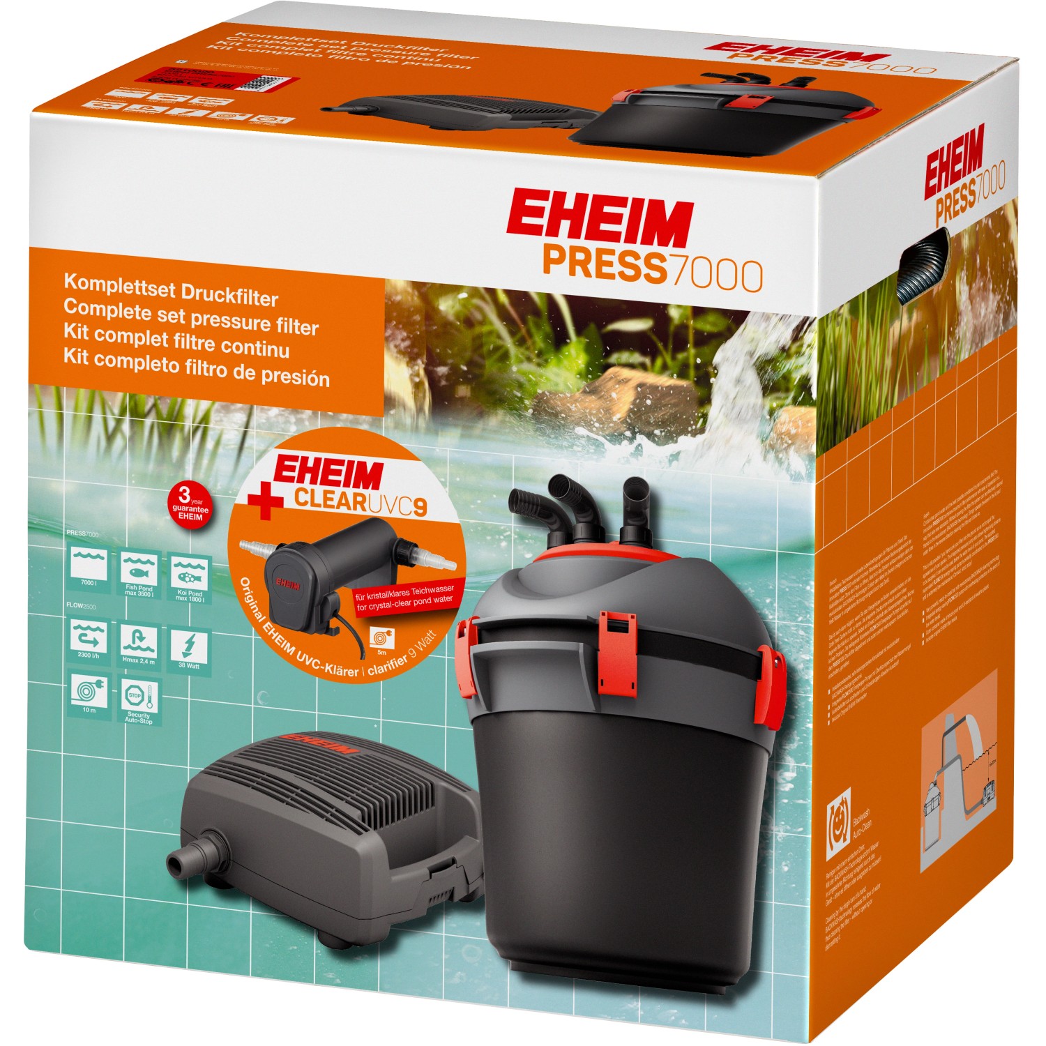 Eheim Teich Druckfilter Komplettset Press7000 mit ClearUVC 9 W günstig online kaufen