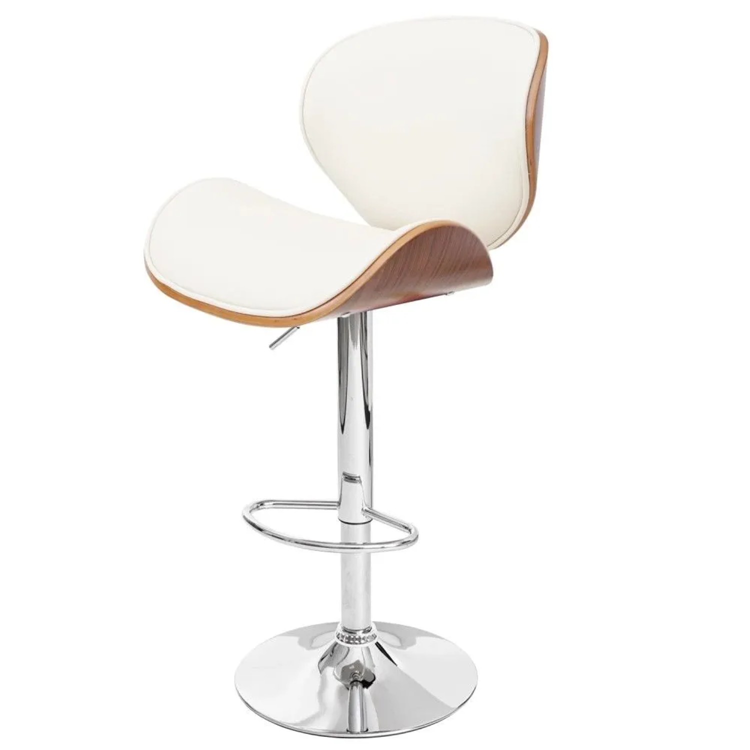 MCW Barhocker Arklow Walnuss-Optik Kunstleder Creme
