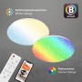 Dimmbare Brilo LED-Deckenleuchte Barny S B-Smart in Weiß mit Farbwechsel, gesteuert per App und Fernbedienung.