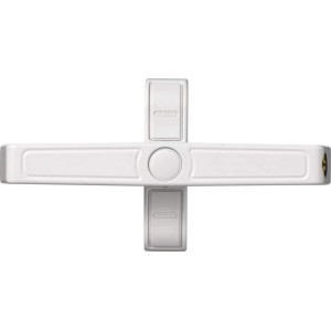 Abus Fenster-Zusatzsicherung 2420 in Weiß für Doppelflügelfenster, Ansicht von oben.