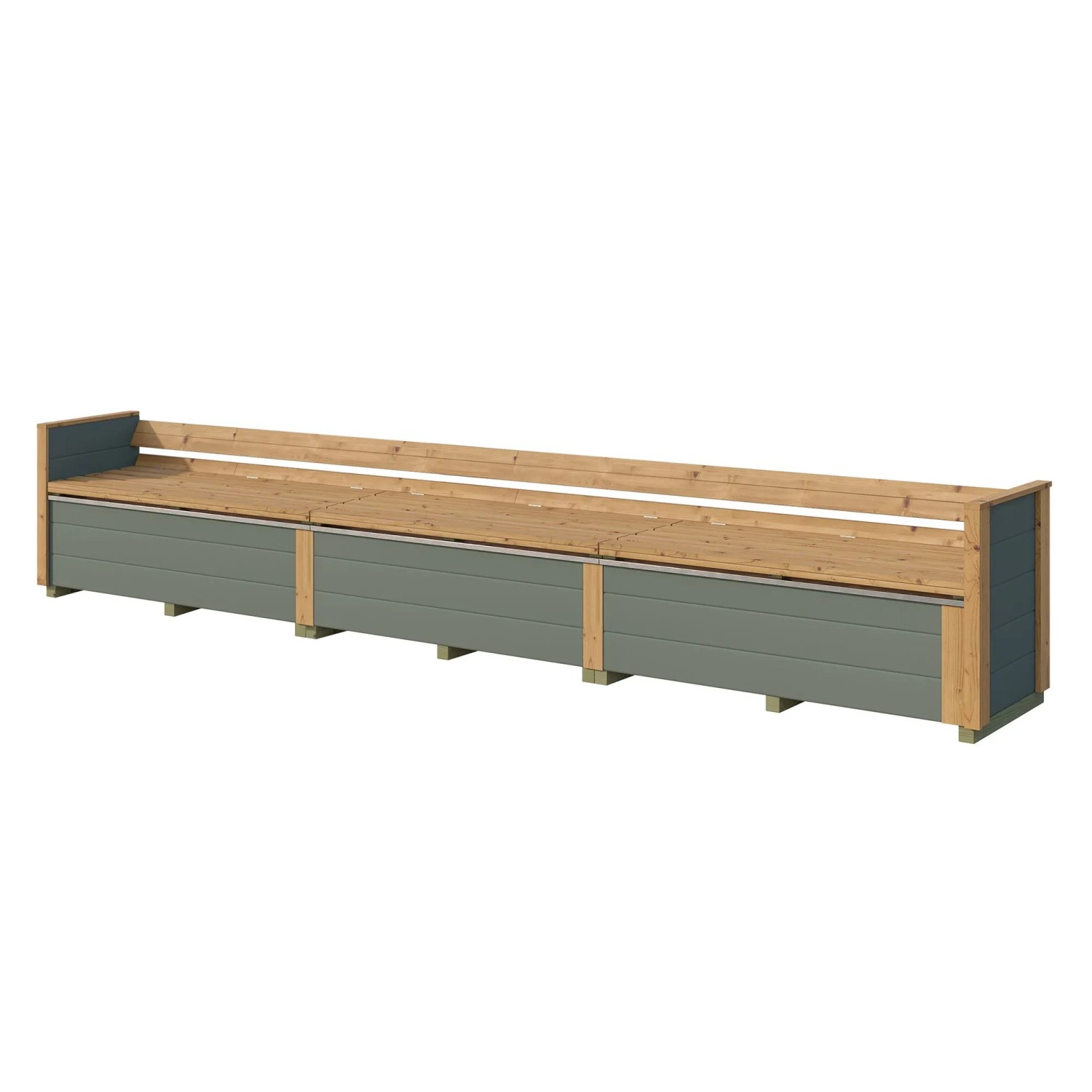 Weka Sitztruhe Killarney 300 cm Grau-Grün/Eiche