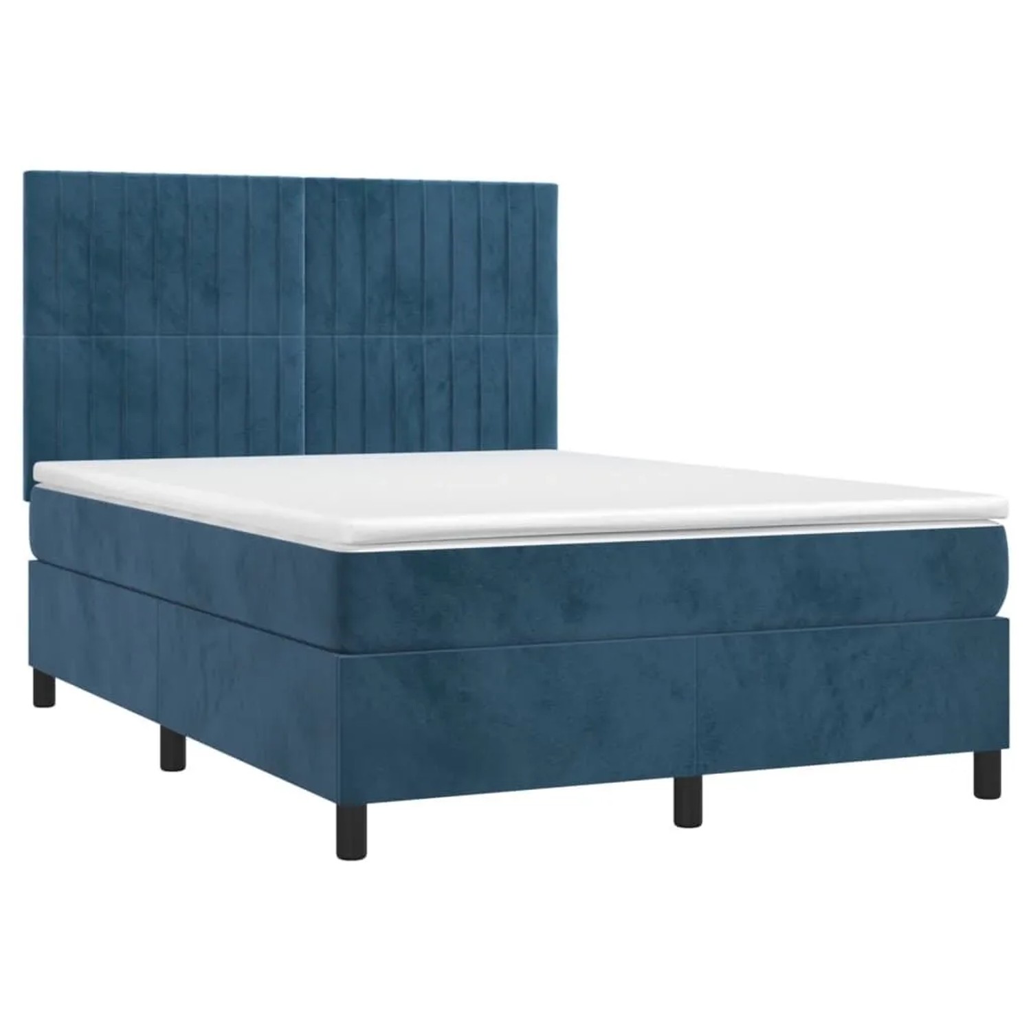 vidaXL Boxspringbett mit Matratze Dunkelblau 140x190 cm Samt 3143143 günstig online kaufen