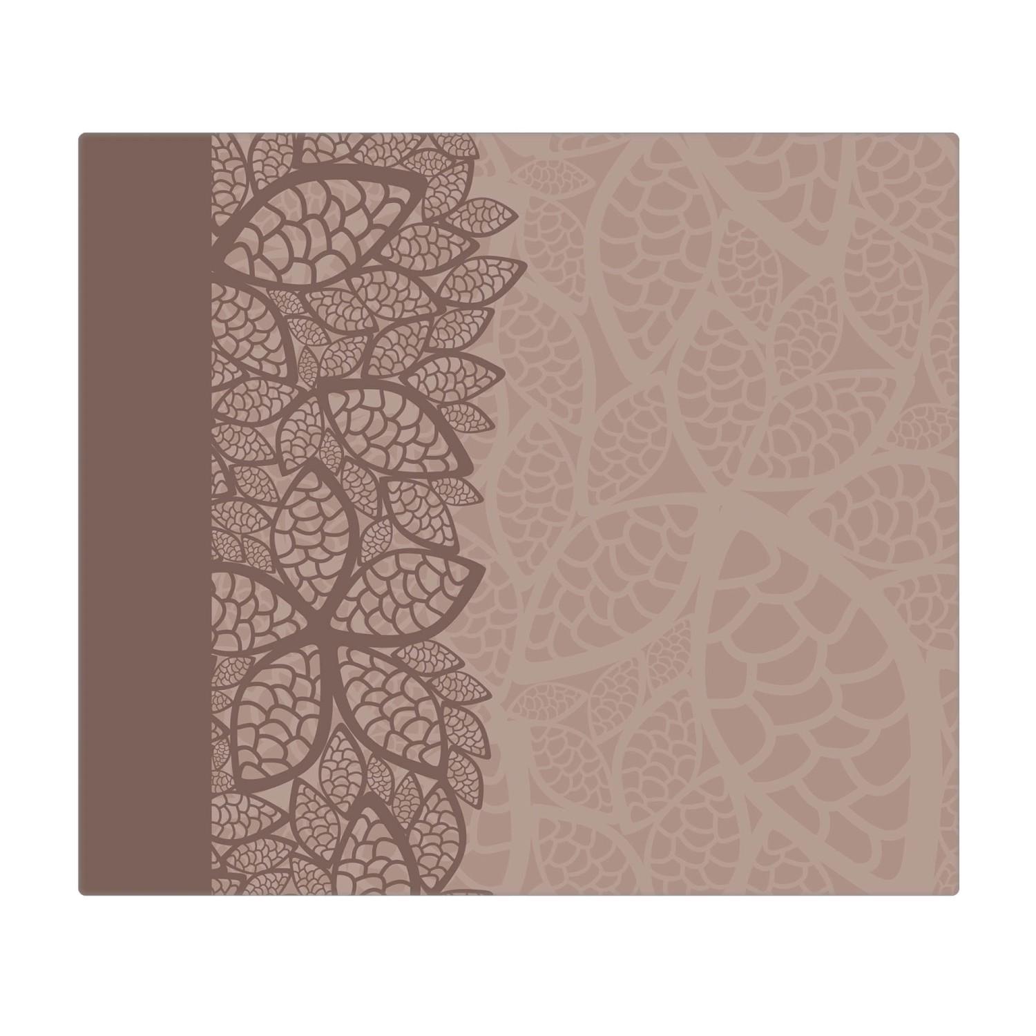 Banjado Herdabdeckplatte Glas mit Blättermuster, 60x52cm. Schneidebrett und Ceranfeldabdeckung in einem.