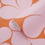 ESTAhome Vliestapete, Rolle mit Retro-Ornamenten in Rosa und Rot. Dekorative Tapete mit organischem Muster.