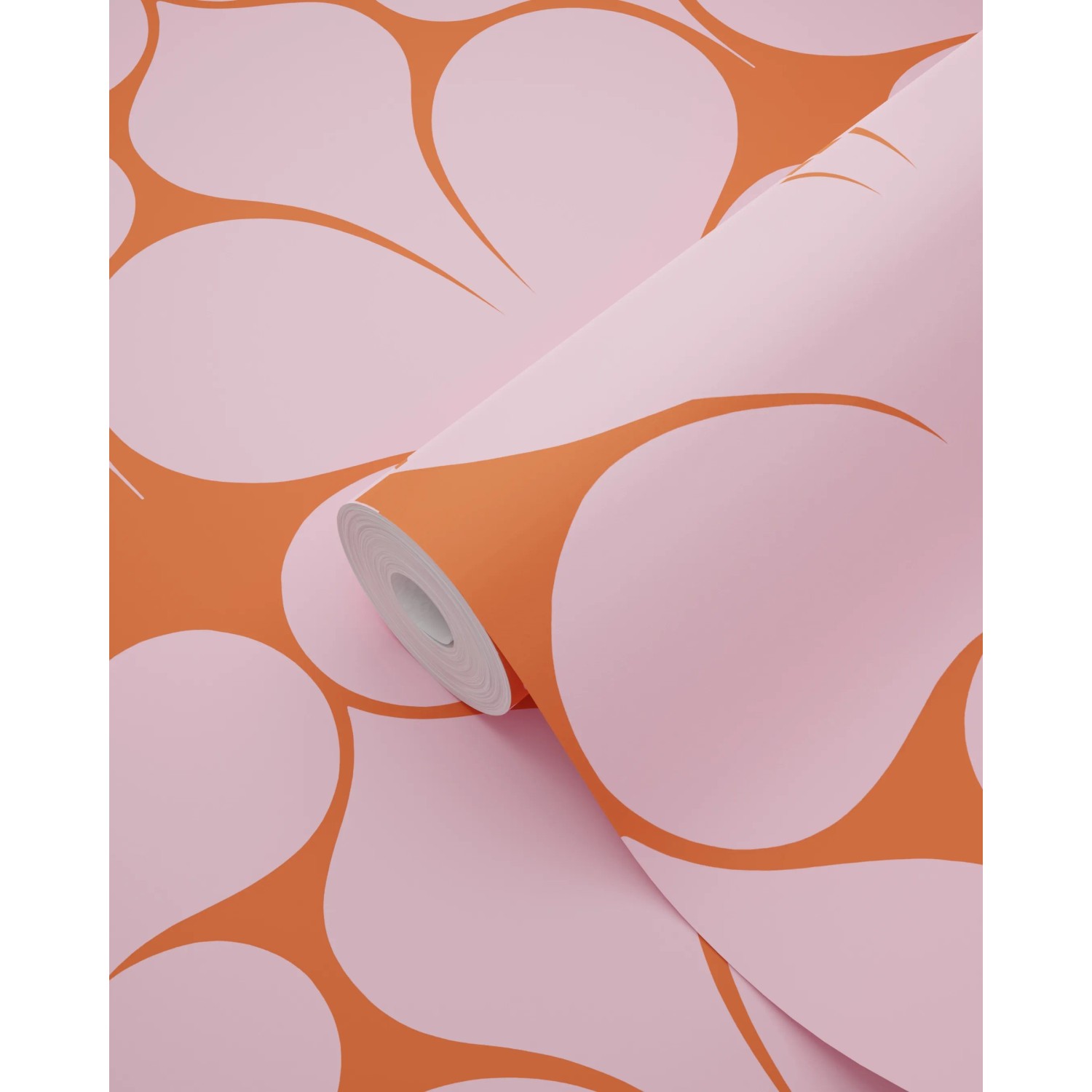 ESTAhome Vliestapete, Rolle mit Retro-Ornamenten in Rosa und Rot. Dekorative Tapete mit organischem Muster.