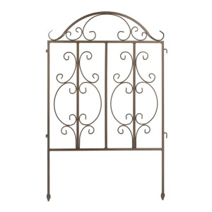 Relaxdays Gartenzaun Stahl Bronze 3er Set Erweiterbar 98 cm x 190,5 cm x 2,5 cm
