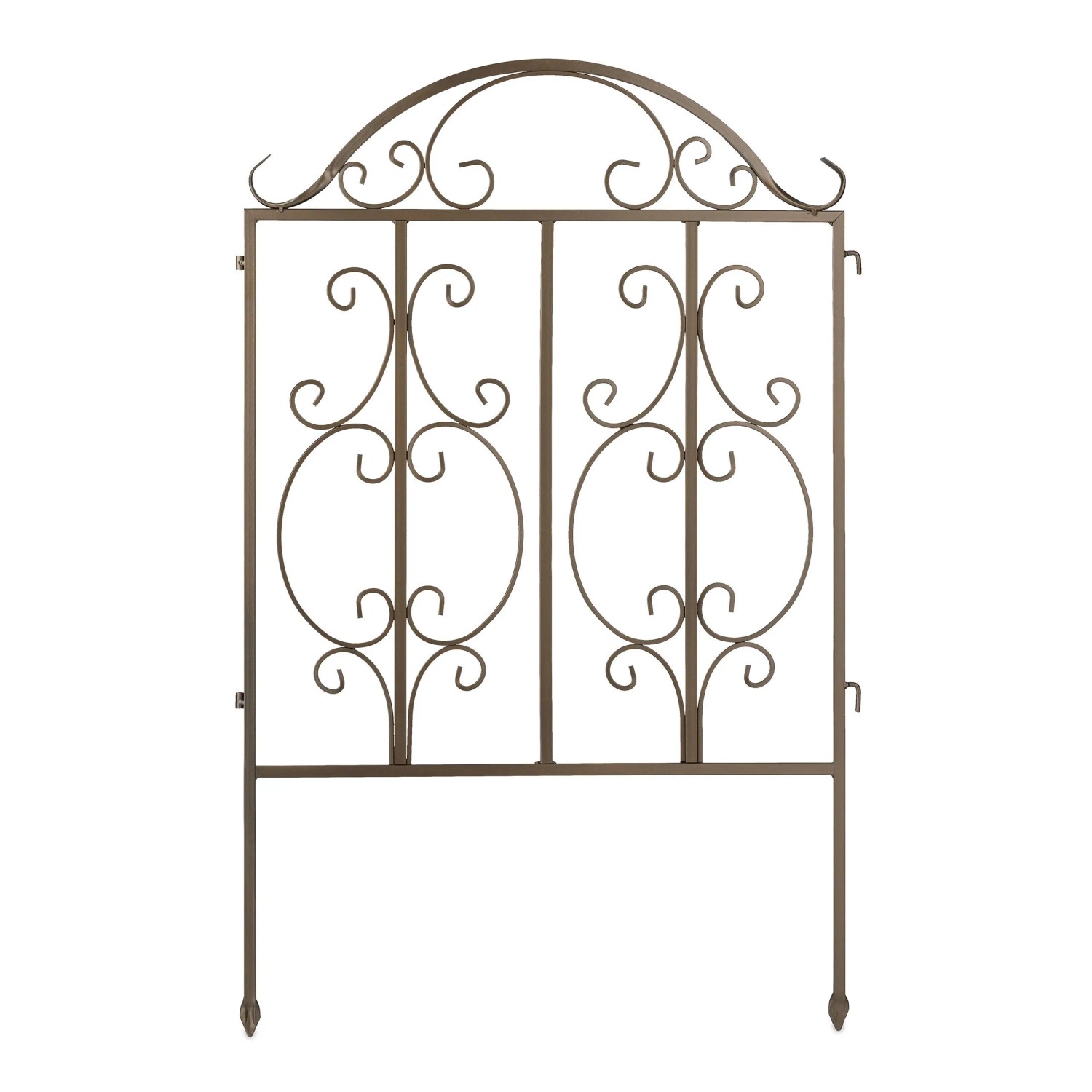 Relaxdays Gartenzaun Stahl Bronze 3er Set Erweiterbar 98 cm x 190,5 cm x 2,5 cm