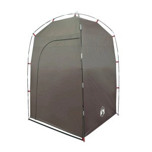 Braunes vidaXL Duschzelt für Camping & Outdoor mit Reißverschluss-Eingang.