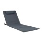 Relaxdays Strandmatte XXL Kunststoff Metall Anthrazit Mit Kopfkissen Höhenverstellbar 195 cm x 60 cm x 4 cm 3 kg