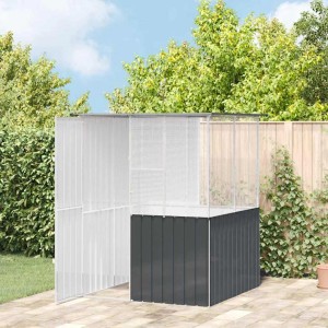 vidaXL Vogelkäfig Anthrazit 154 x 154 x 200 cm Verzinkter Stahl 3325168