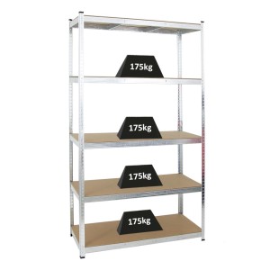 Verzinktes PROREGAL Schwerlastregal Giant Ragnar mit 5 Böden, belastbar mit je 175 kg.