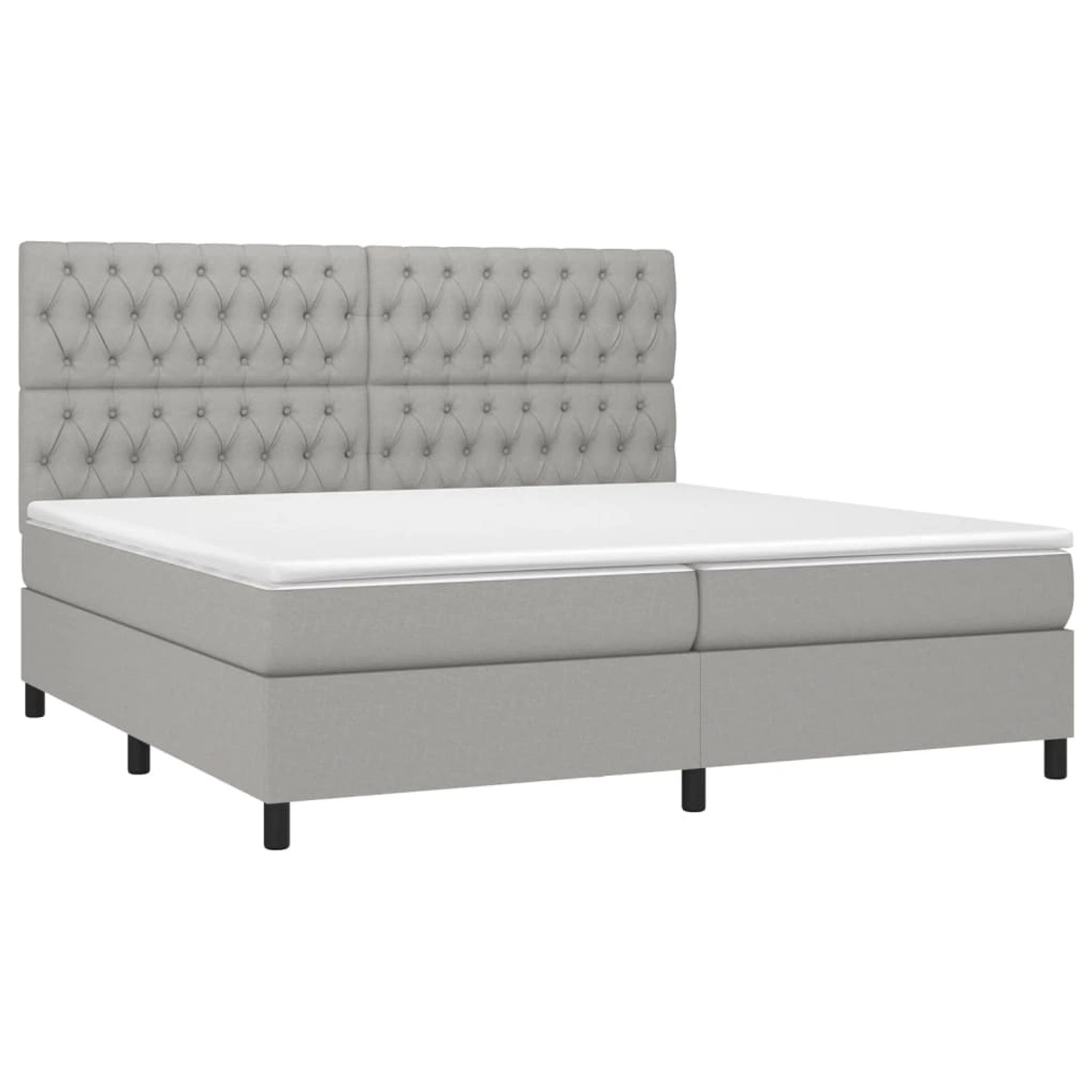 vidaXL Boxspringbett mit Matratze & LED Hellgrau 200x200 cm Stoff 3135141 günstig online kaufen