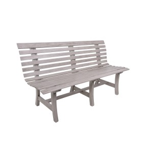 Graue Garden Pleasure Gartenbank Mandalay aus FSC®-Eukalyptusholz, 150 cm breit.