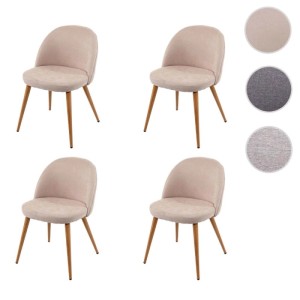MCW Esszimmerstuhl D53 4er-Set Beige Stoff/Textil