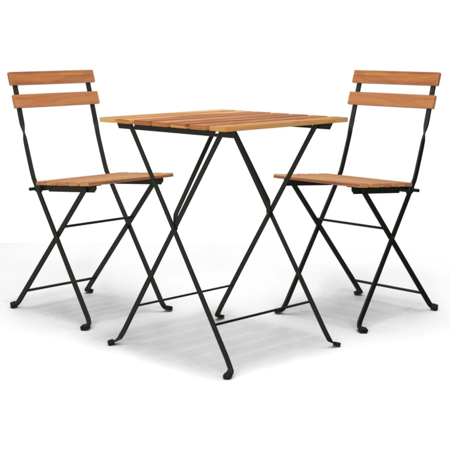 vidaXL 3-Tlg Bistro-Set Klappbar Massivholz Teak und Stahl 319977
