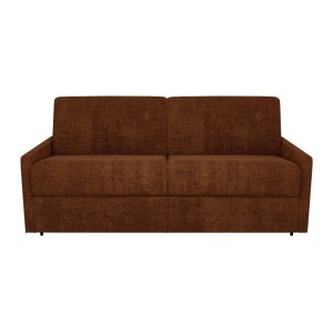Terracotta Schlafsofa Calife, 190 cm breit, aus Polyesterstoff. Klassisches 4-Sitzer Sofa mit Schlaffunktion.