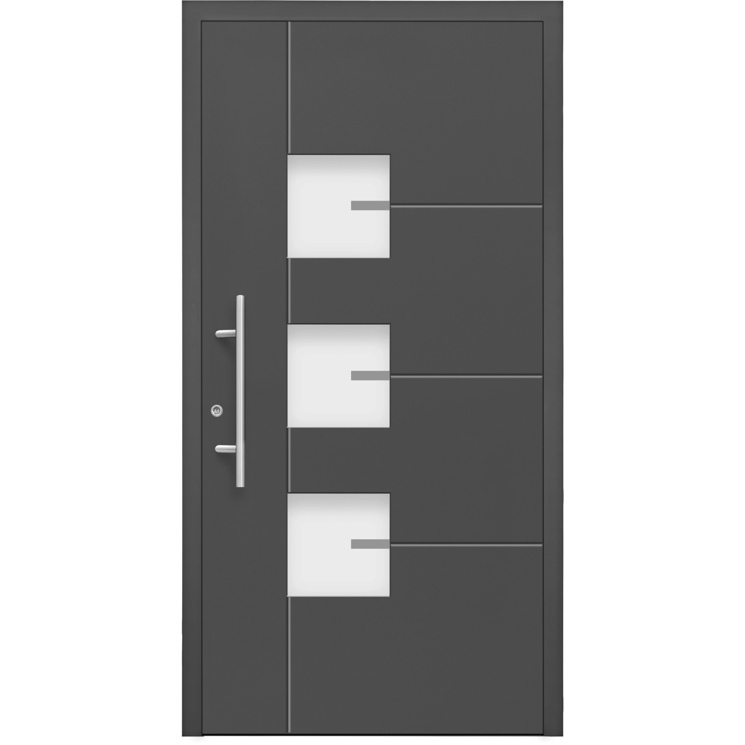 Aluminium-Haustür Moderno M330/P 110 x 210 cm Anthrazit Metallic Anschlag Links