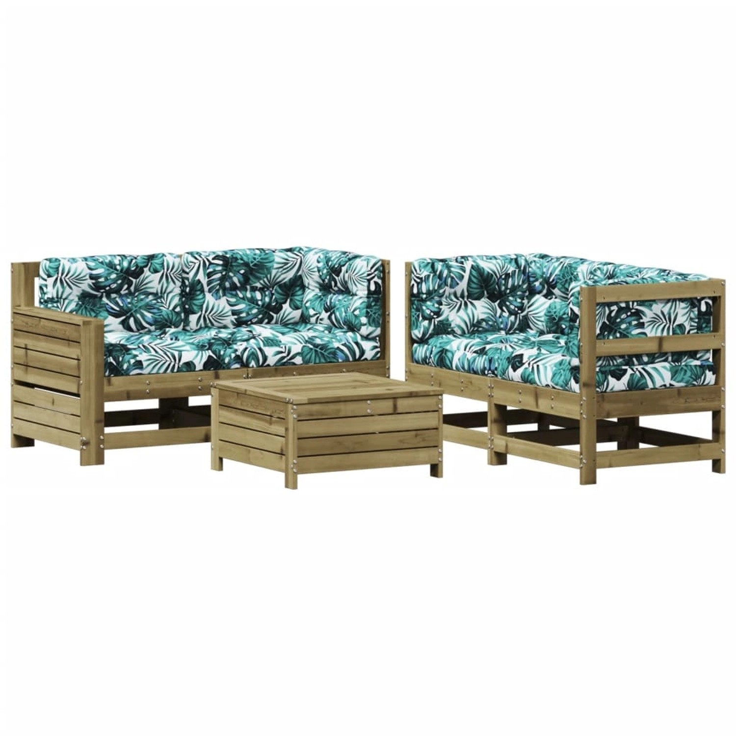 vidaXL 5-Tlg Garten-Lounge-Set mit Kissen Imprägniertes Kiefernholz 3250819 günstig online kaufen