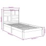 vidaXL Holzbett 75x190 cm, Kiefer Massivholz, Einzelbett mit Lattenrost und Kopfteil.