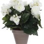 Weiße Kunstblume Begonie im Terrakotta-Topf, 30 cm hoch, ideal als pflegeleichte Dekoration.
