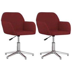 vidaXL Esszimmerstühle 2 Stk Drehbar Weinrot Stoff 3103033
