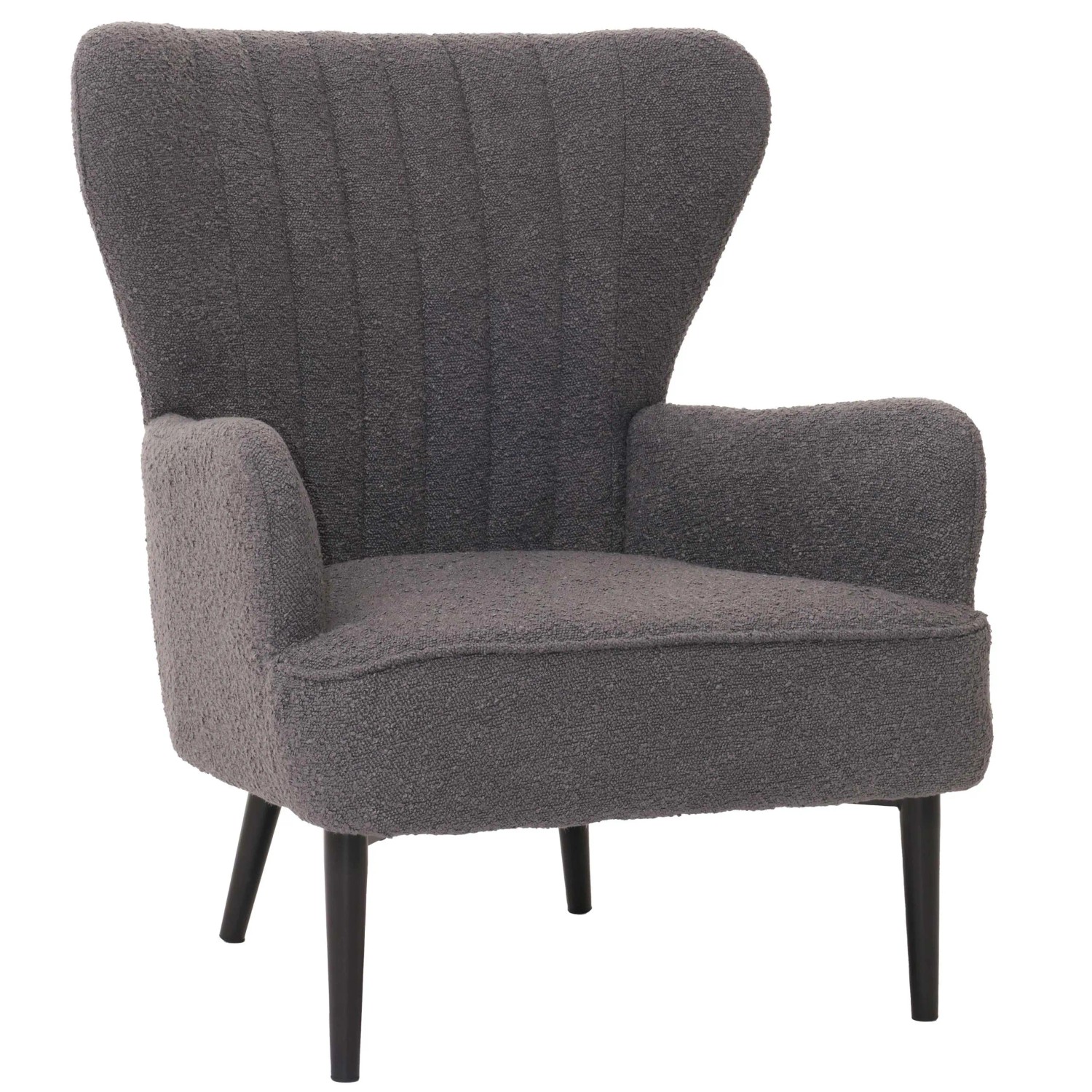 MCW Lounge-Sessel K37 Stoff Bouclé 600g/m² Dunkelgrau günstig online kaufen