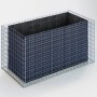 Eckiges Gabiona Gabionen-Hochbeet, 100x200x100 cm, Maschenweite 5x10 cm, Wandstärke 10 cm.