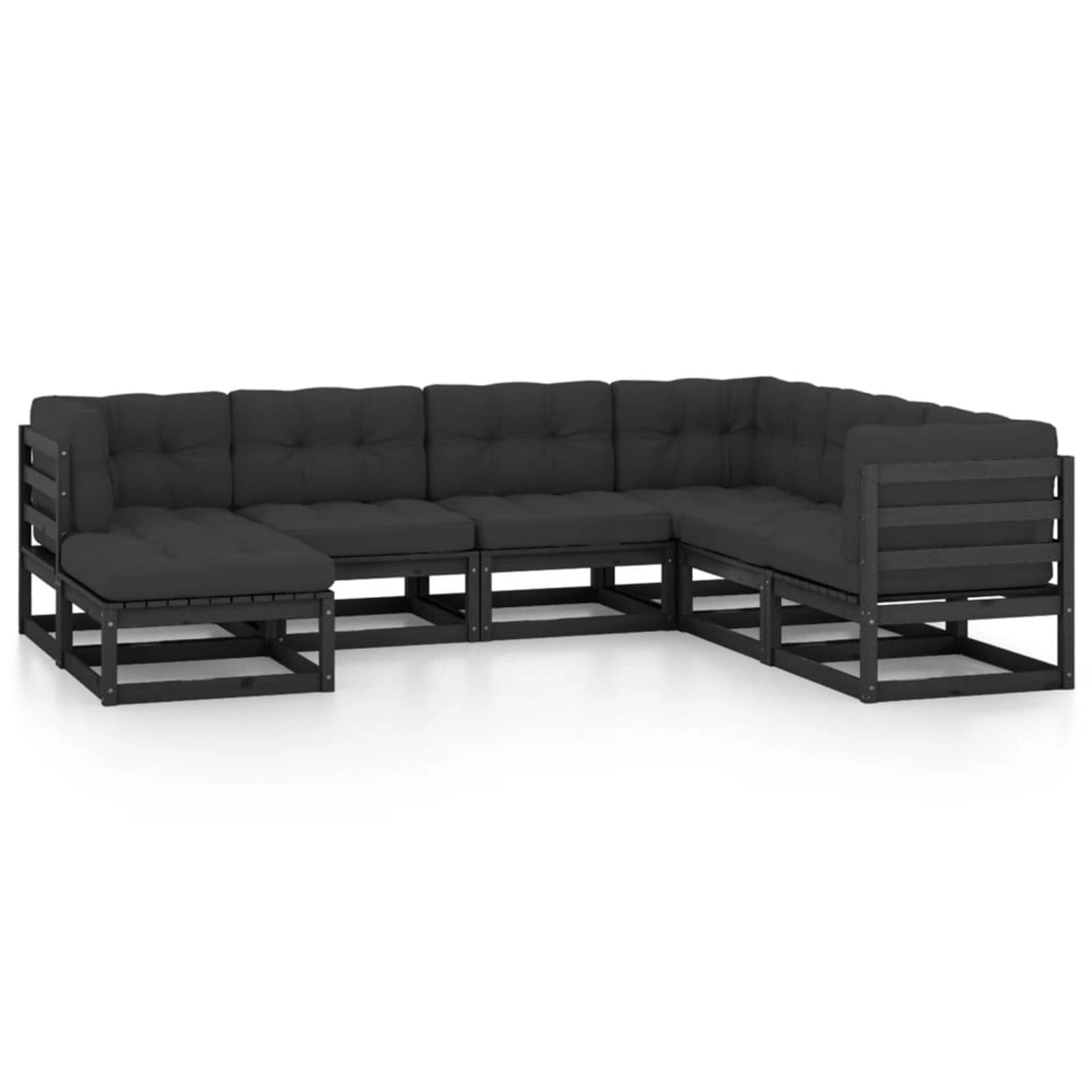 vidaXL 7-tlg Garten-Lounge-Set mit Kissen Kiefer Massivholz Modell 45