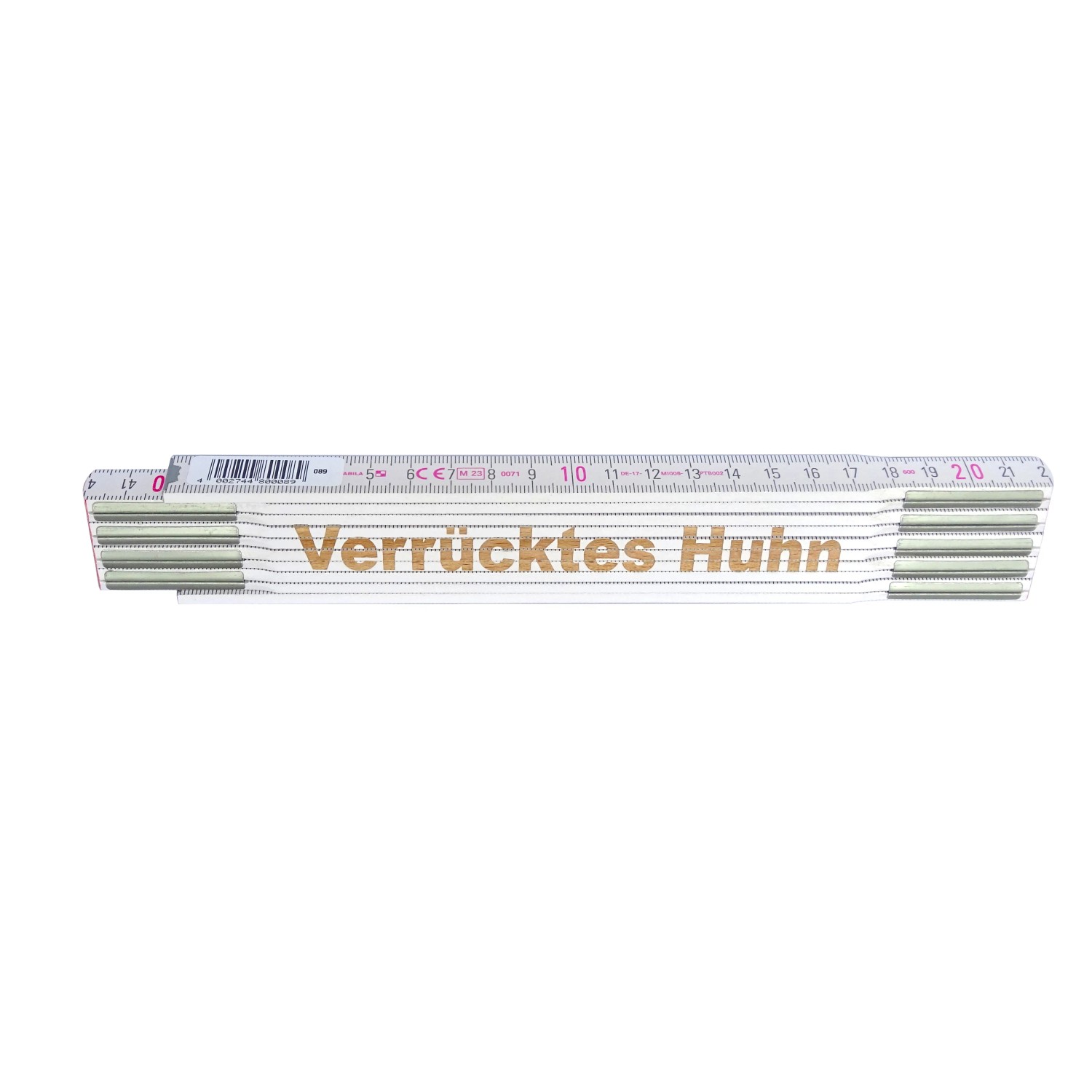 Stabila Zollstock mit Lasergravur Verrücktes Huhn 2 m