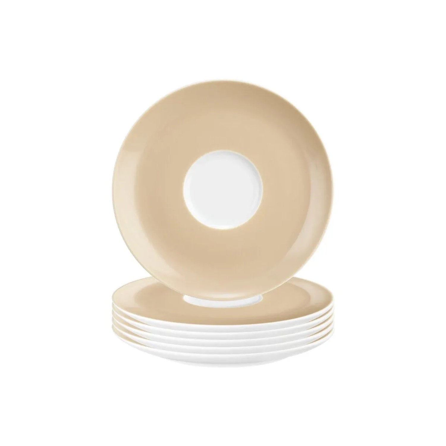 Seltmann Weiden Liberty Pure Colors Kombiuntertasse 16 cm 6er Set Dusty Beige