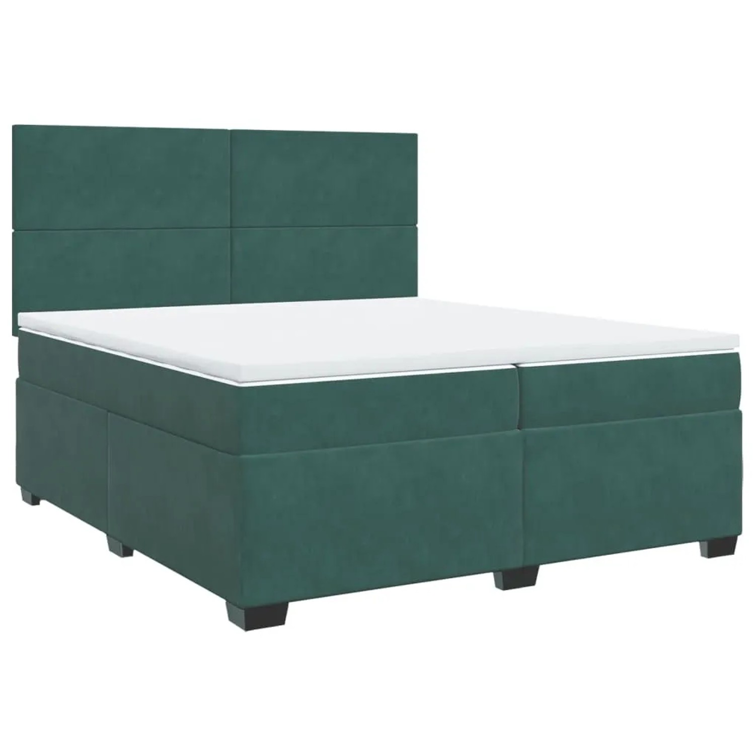 vidaXL Boxspringbett mit Matratze Dunkelgrün 200x200 cm Samt 3293299 günstig online kaufen