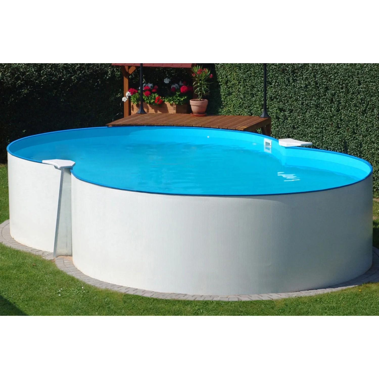 Summer Fun Stahlwand-Pool Set MONTEVIDEO Aufstellbecken Achtf. 470 x 300 x 120cm