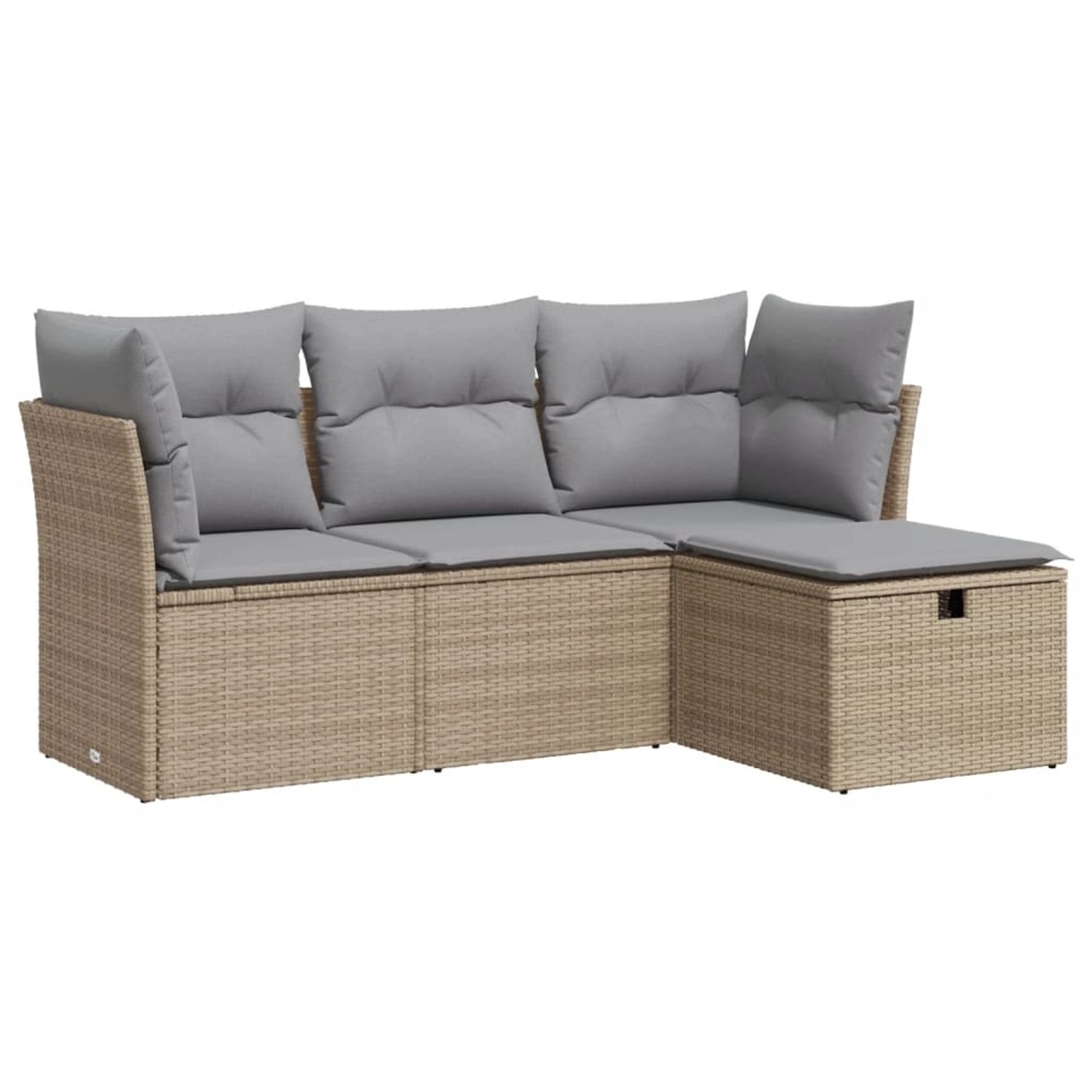 vidaXL 4-Tlg Garten-Sofagarnitur mit Kissen Beige Poly Rattan 3325255 günstig online kaufen