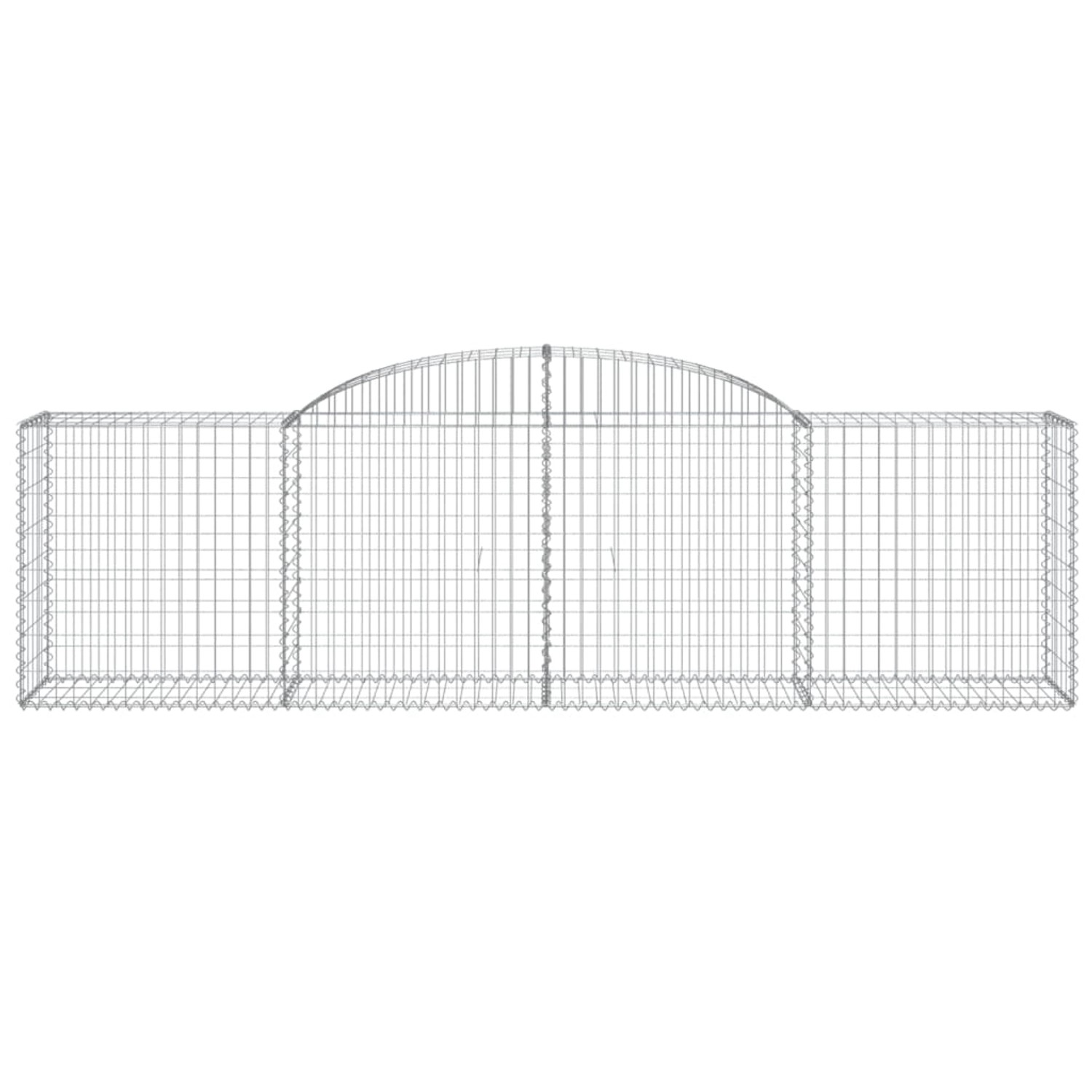 Set aus 20 Gabionen mit Hochbogen, 300x50x80/100cm, aus verzinktem Eisen für Hochbeete.