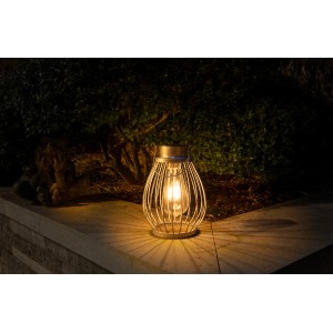 Näve LED-Solarleuchte in Silber (21,5 cm) als Deko-Laterne für Garten und Terrasse.