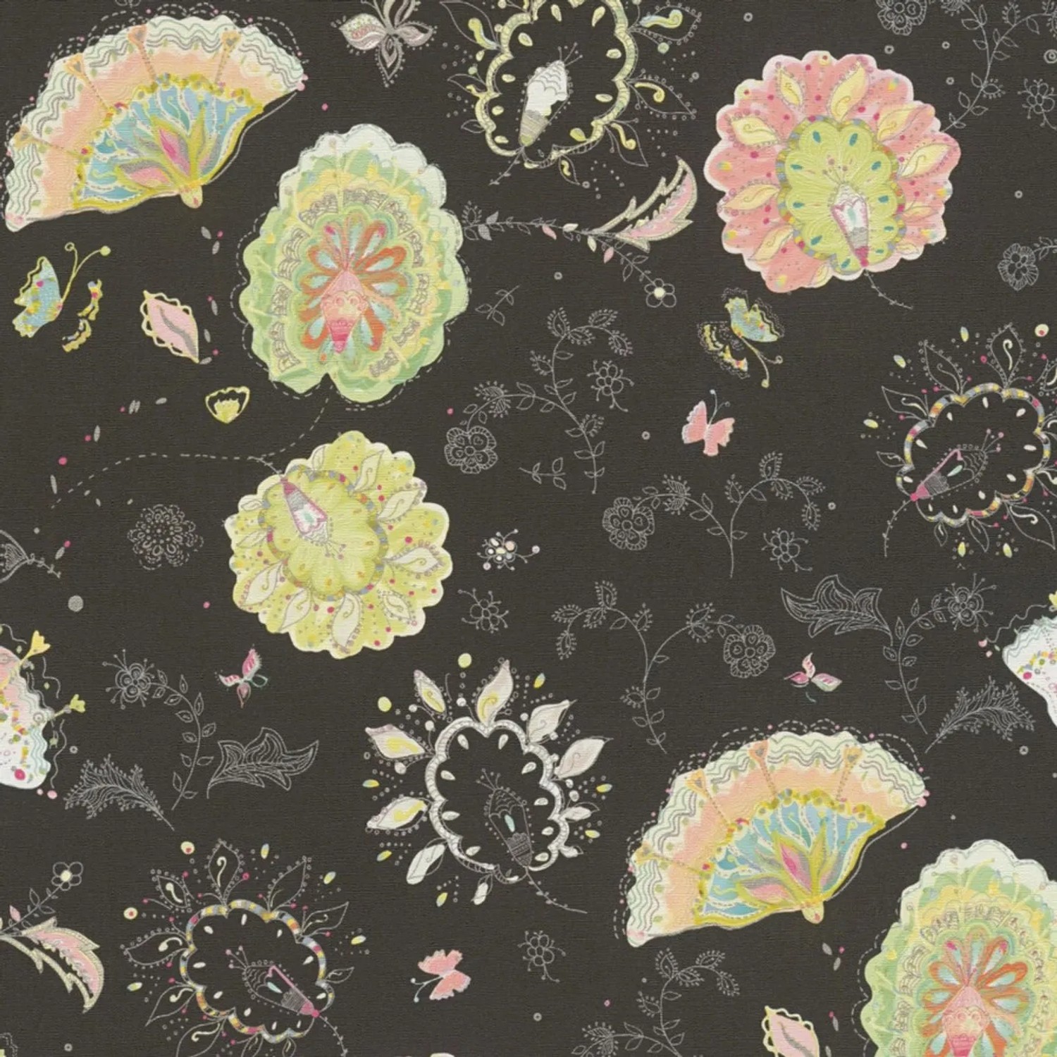 Tadessi Tapete Floral M1-No.4087 Vliestapete in Schwarz