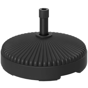 Schwarzer, runder Outsunny Sonnenschirmständer aus Kunststoff, 55x30 cm, für sicheren Halt.