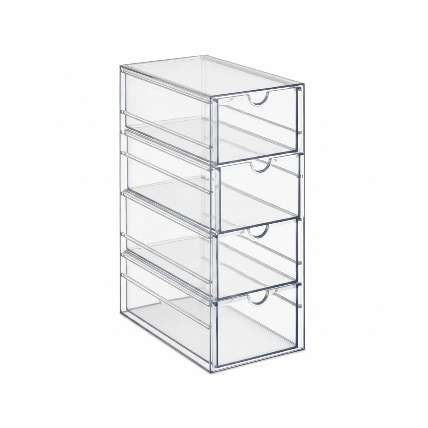 Relaxdays Schubladenbox PET-Kunststoff Transparent 4 Schubladen 25 cm x 10,5 cm x 17,5 cm 0,9 kg