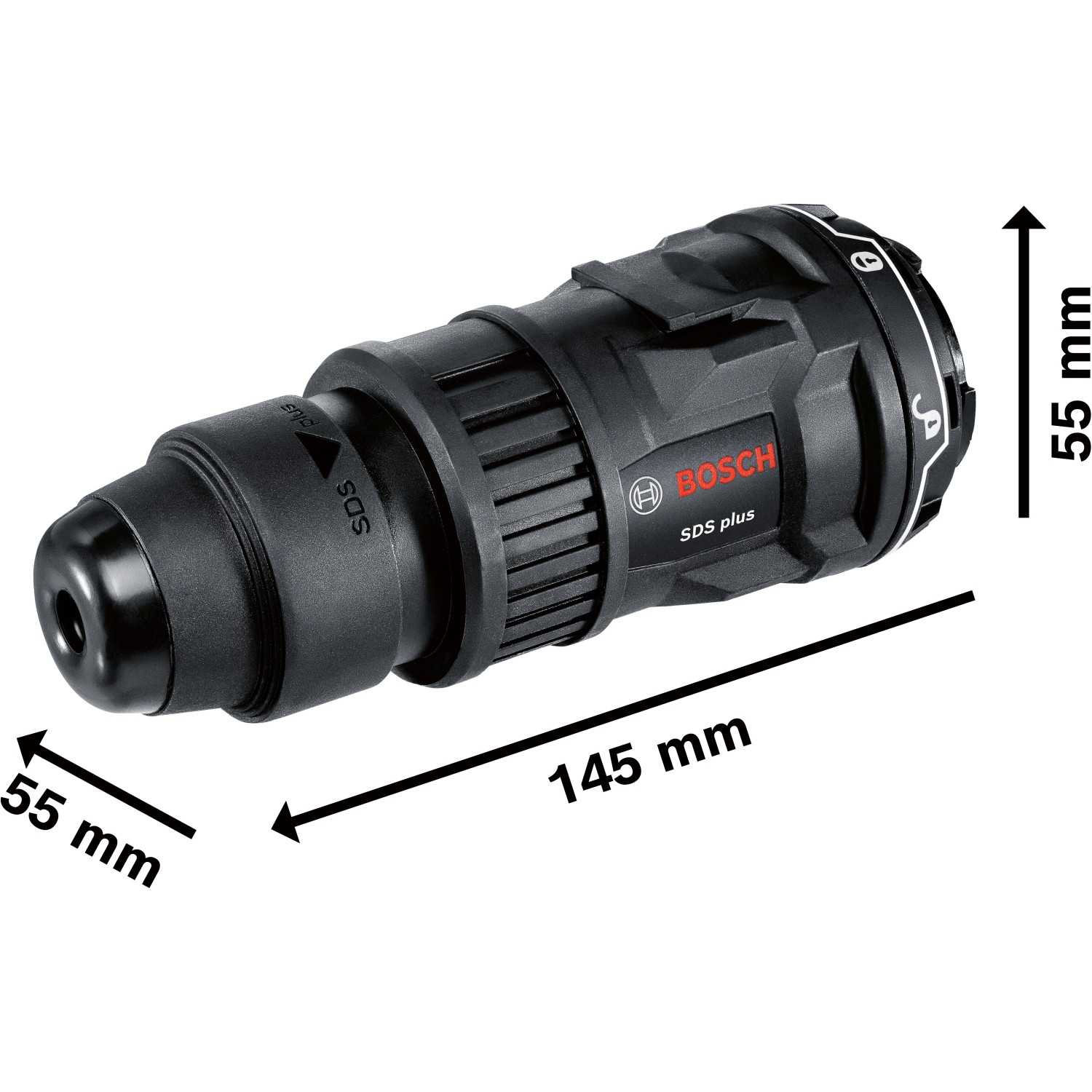 Bosch Professional GFA 12-H FlexiClick Bohrhammeraufsatz für Bohrschrauber, SDS-plus Aufnahme.