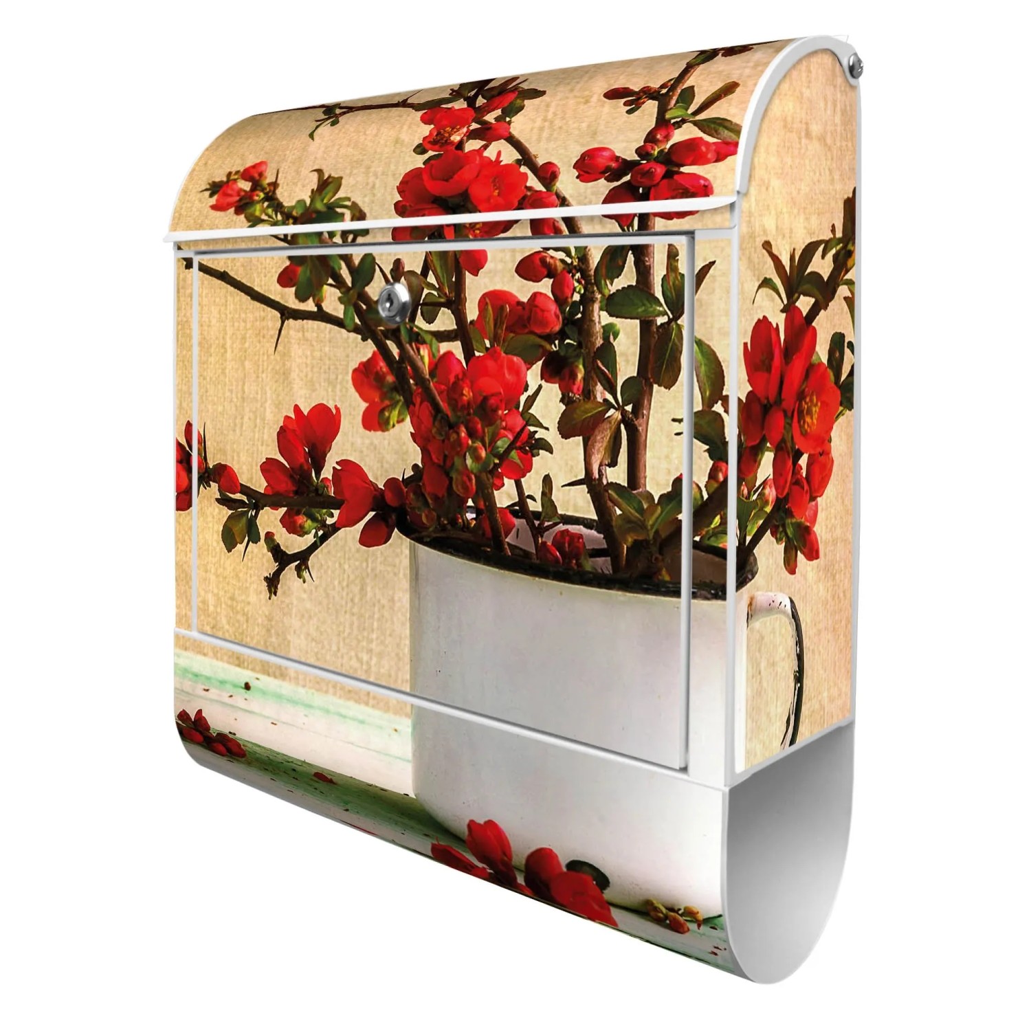 Banjado Design Briefkasten Weiß Pulverbeschichtet 39x47x14cm 2 Schlüssel Mi günstig online kaufen