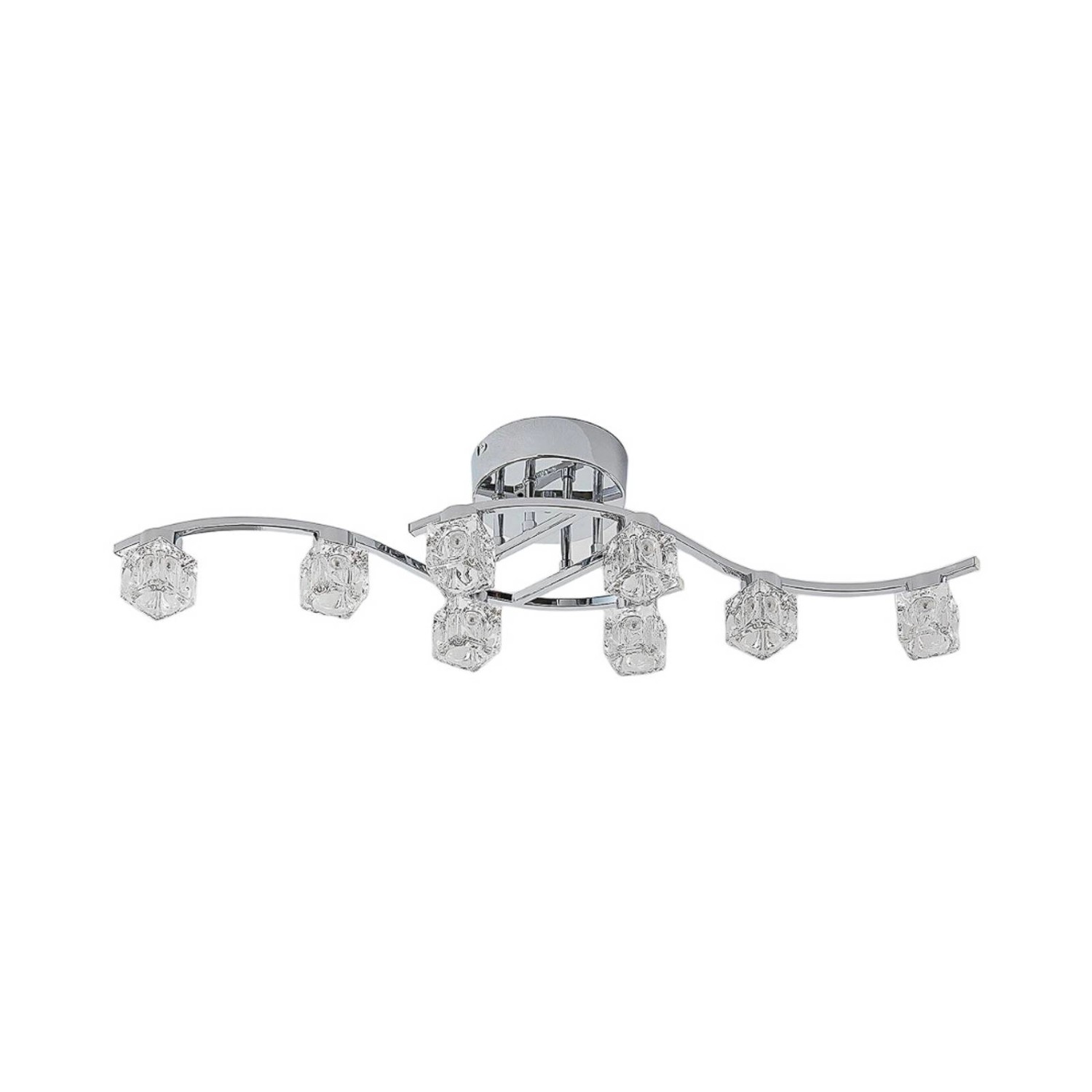 Lindby LED Deckenleuchte Yaro 9621973 Dimmbar Modern in Chrom aus Metall 8- günstig online kaufen