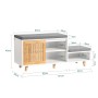 SoBuy Schuhbank FSR125-WN mit Sitzfläche, Schiebetür, aus MDF und Bambus, weiß. Schuhschrank mit Stauraum.