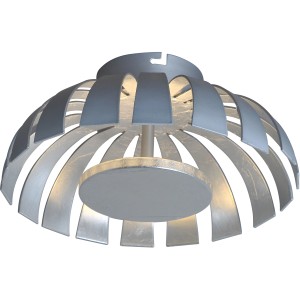 Moderne LED-Wand-Deckenleuchte Flare in Silber, Ø 26 cm. Design-Lampe für stimmungsvolle Beleuchtung.