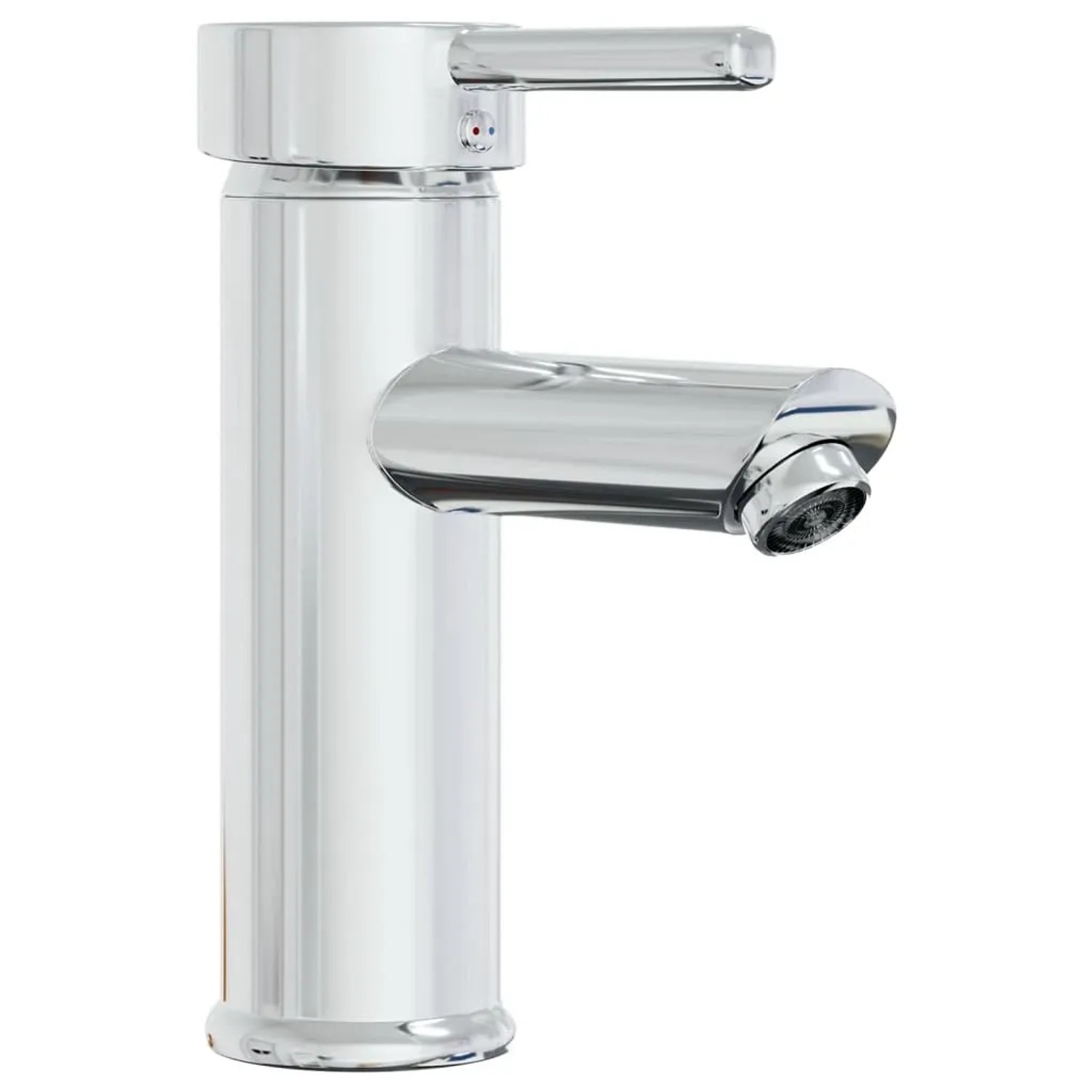 Glänzender Wasserhahn mit Hebel für Badmöbel-Set, Chrom.