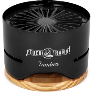 Feuerhand Tischgrill Tamber, Ø 20 cm, Tiefschwarz. Kompakter Holzkohlegrill für den Tisch.